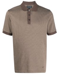 Мужская коричневая футболка-поло от Emporio Armani