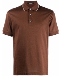 Мужская коричневая футболка-поло от Ermenegildo Zegna