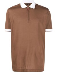 Мужская коричневая футболка-поло от Kiton