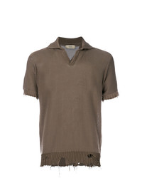 Мужская коричневая футболка-поло от Maison Flaneur