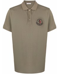 Мужская коричневая футболка-поло от Moncler