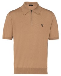 Мужская коричневая футболка-поло от Prada