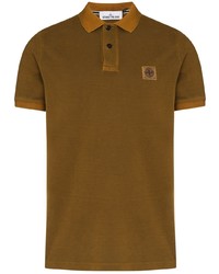 Мужская коричневая футболка-поло от Stone Island