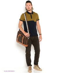 Мужская коричневая футболка-поло от Tom Farr