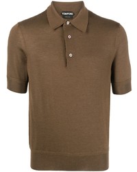 Мужская коричневая футболка-поло от Tom Ford