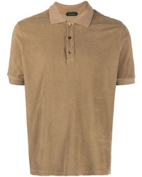 Мужская коричневая футболка-поло от Zanone