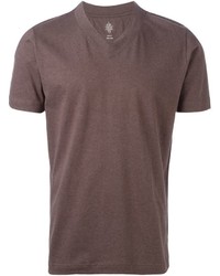 Мужская коричневая футболка с v-образным вырезом от Eleventy