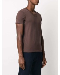 Мужская коричневая футболка с v-образным вырезом от Tom Ford
