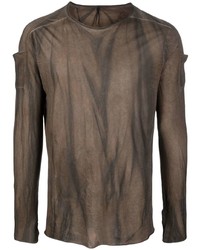 Мужская коричневая футболка с длинным рукавом с принтом от Masnada