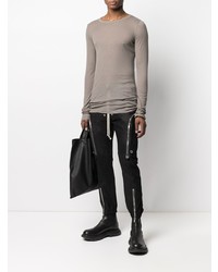 Мужская коричневая футболка с длинным рукавом от Rick Owens