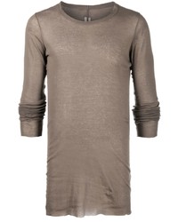 Мужская коричневая футболка с длинным рукавом от Rick Owens