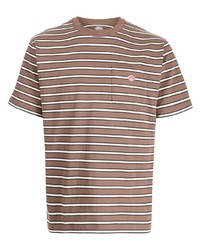 Мужская коричневая футболка с круглым вырезом в горизонтальную полоску от Danton