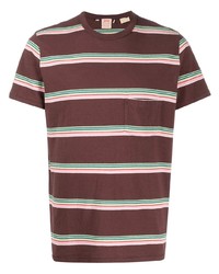 Мужская коричневая футболка с круглым вырезом в горизонтальную полоску от Levi's Vintage Clothing