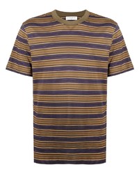 Мужская коричневая футболка с круглым вырезом в горизонтальную полоску от Sandro Paris