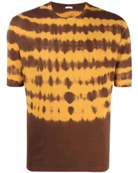 Мужская коричневая футболка с круглым вырезом с принтом тай-дай от Malo
