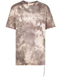 Мужская коричневая футболка с круглым вырезом с принтом тай-дай от Mastermind Japan