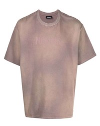 Мужская коричневая футболка с круглым вырезом с принтом тай-дай от Pleasures