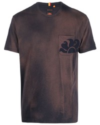 Мужская коричневая футболка с круглым вырезом с принтом тай-дай от Sundek