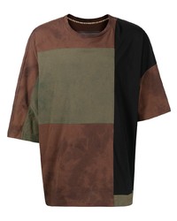 Мужская коричневая футболка с круглым вырезом с принтом тай-дай от Ziggy Chen