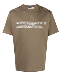 Мужская коричневая футболка с круглым вырезом с принтом от AFFIX