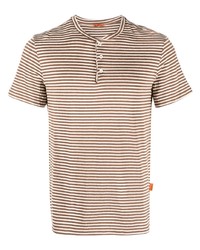 Мужская коричневая футболка с круглым вырезом с принтом от Barena