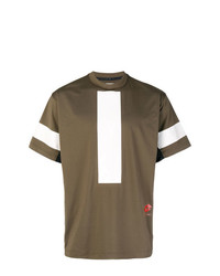 Мужская коричневая футболка с круглым вырезом с принтом от Damir Doma