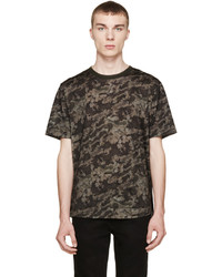 Мужская коричневая футболка с круглым вырезом с принтом от Dolce & Gabbana