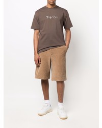 Мужская коричневая футболка с круглым вырезом с принтом от Daily Paper