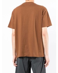 Мужская коричневая футболка с круглым вырезом с принтом от Chocoolate