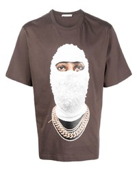 Мужская коричневая футболка с круглым вырезом с принтом от Ih Nom Uh Nit