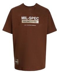 Мужская коричневая футболка с круглым вырезом с принтом от Izzue