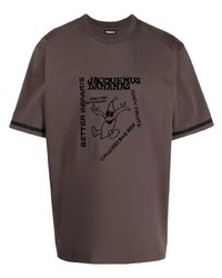 Мужская коричневая футболка с круглым вырезом с принтом от Jacquemus