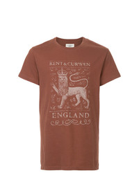 Мужская коричневая футболка с круглым вырезом с принтом от Kent & Curwen