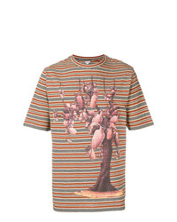 Мужская коричневая футболка с круглым вырезом с принтом от Loewe