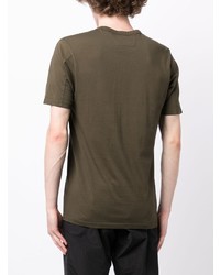 Мужская коричневая футболка с круглым вырезом с принтом от C.P. Company