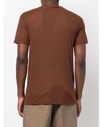 Мужская коричневая футболка с круглым вырезом с принтом от Viktor & Rolf