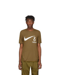 Мужская коричневая футболка с круглым вырезом с принтом от Nike
