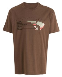 Мужская коричневая футболка с круглым вырезом с принтом от OSKLEN