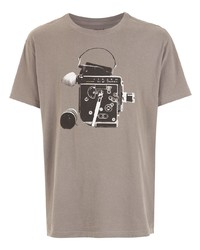 Мужская коричневая футболка с круглым вырезом с принтом от OSKLEN