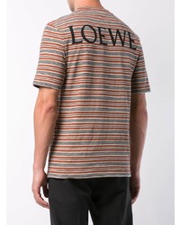 Мужская коричневая футболка с круглым вырезом с принтом от Loewe
