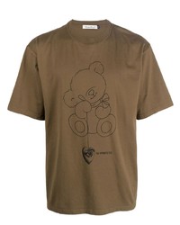 Мужская коричневая футболка с круглым вырезом с принтом от UNDERCOVE