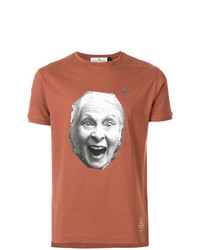 Мужская коричневая футболка с круглым вырезом с принтом от Vivienne Westwood