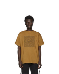 Мужская коричневая футболка с круглым вырезом с принтом от Vyner Articles