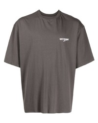 Мужская коричневая футболка с круглым вырезом с принтом от We11done