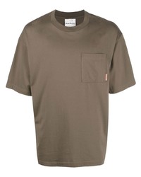 Мужская коричневая футболка с круглым вырезом от Acne Studios
