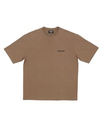 Мужская коричневая футболка с круглым вырезом от Balenciaga
