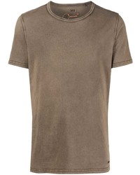 Мужская коричневая футболка с круглым вырезом от BOSS HUGO BOSS