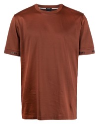 Мужская коричневая футболка с круглым вырезом от BOSS