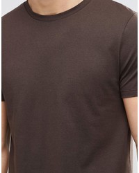Мужская коричневая футболка с круглым вырезом от Asos