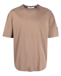Мужская коричневая футболка с круглым вырезом от Calvin Klein Jeans